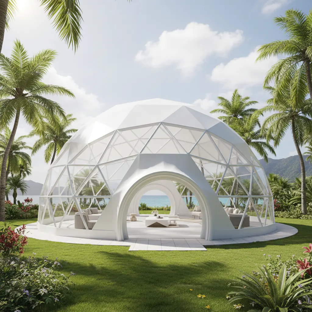 Tenda Dome Membrane - Struktur Geodesic Modern
