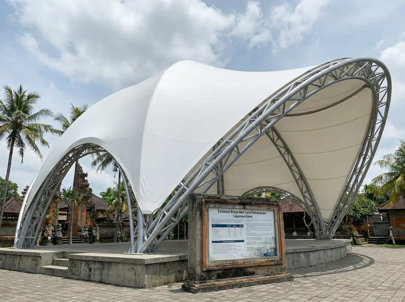 Estimasi Biaya dan Cara Pemesanan Layanan Kami - Tenda Membrane Bali | PT INDO Membrane Konstruksi