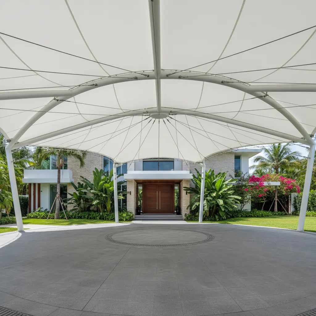 Jasa Canopy Membrane Modern - Instalasi Profesional PT Indo Membrane untuk Rumah Mewah