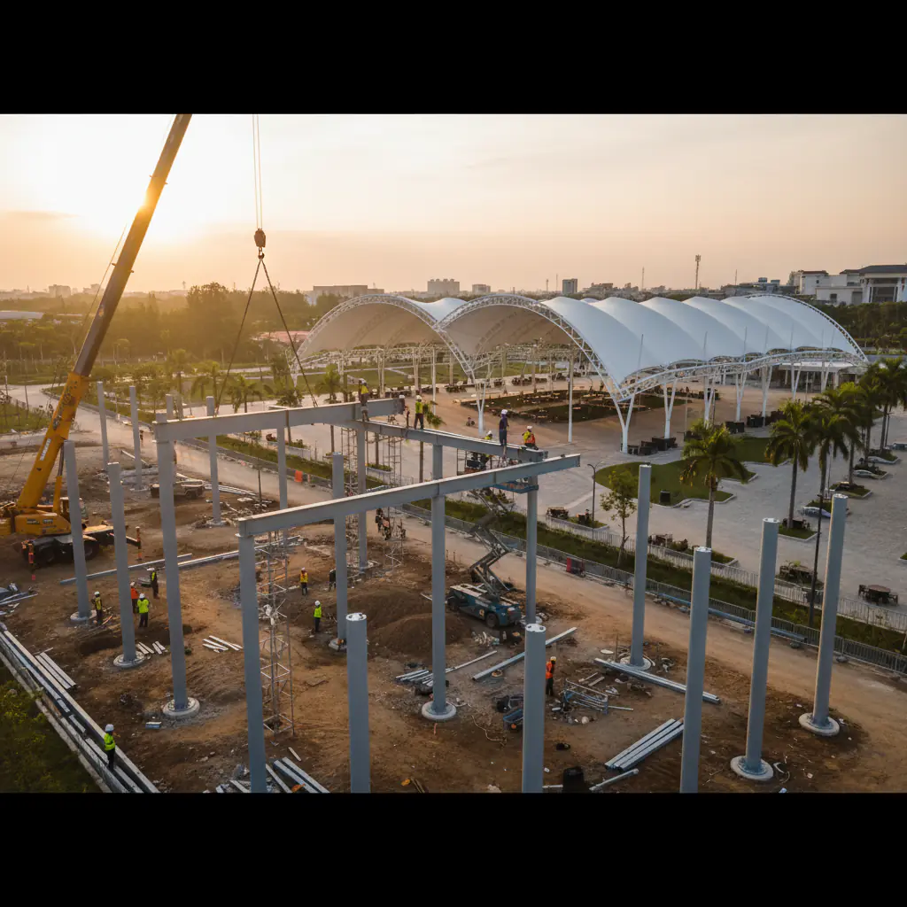 Proses Pemasangan Profesional dari Awal Hingga Akhir - Canopy membrane batam | PT INDO Membrane Konstruksi