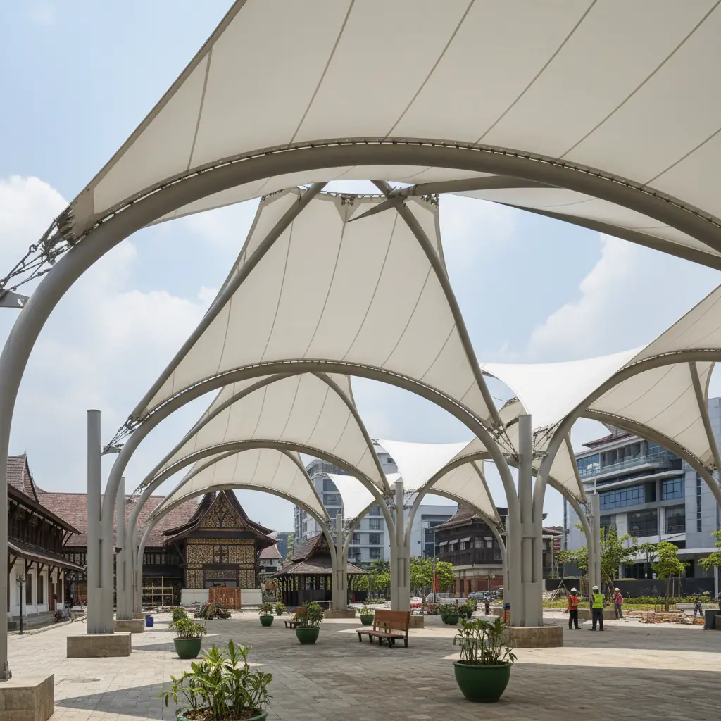 Pilihan Material Kanopi Membran Terbaik - canopy membrane aceh | PT INDO Membrane Konstruksi